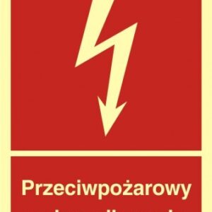 Znak: Przeciwpożarowy wyłącznik prądu